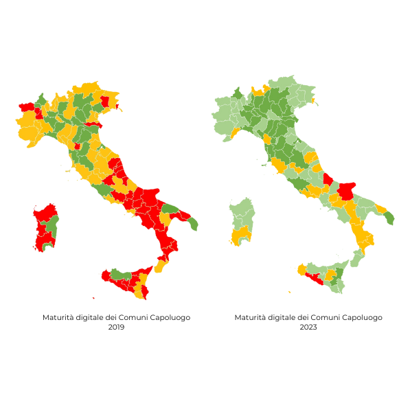 Il progresso nella digitalizzazione dei servizi pubblici - Mappe a confronto